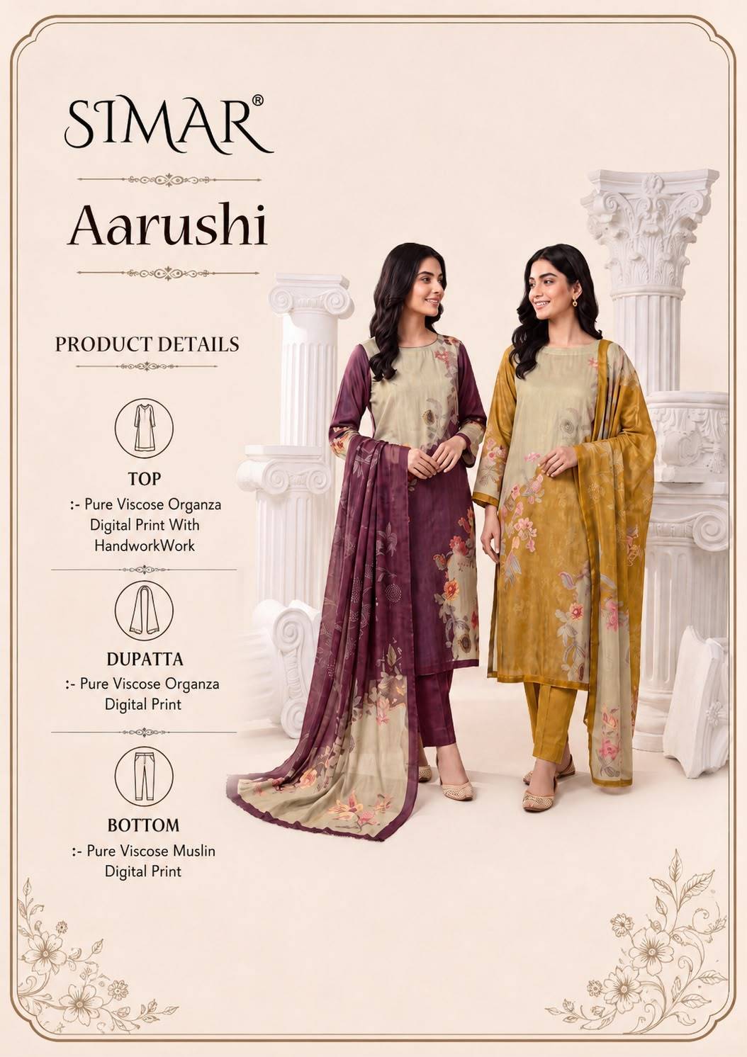 Aarushi By Glossy 8199A To D Series Stylish Beautiful Colourful Organza Dresses At Wholesale Price